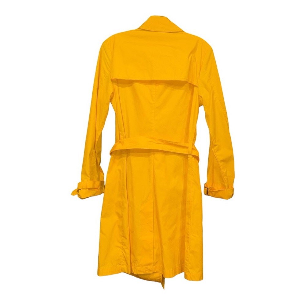 Gap Yellow Trench Coat Double Breasted Cotton Belted M Rack 2 - Picture 2 of 4